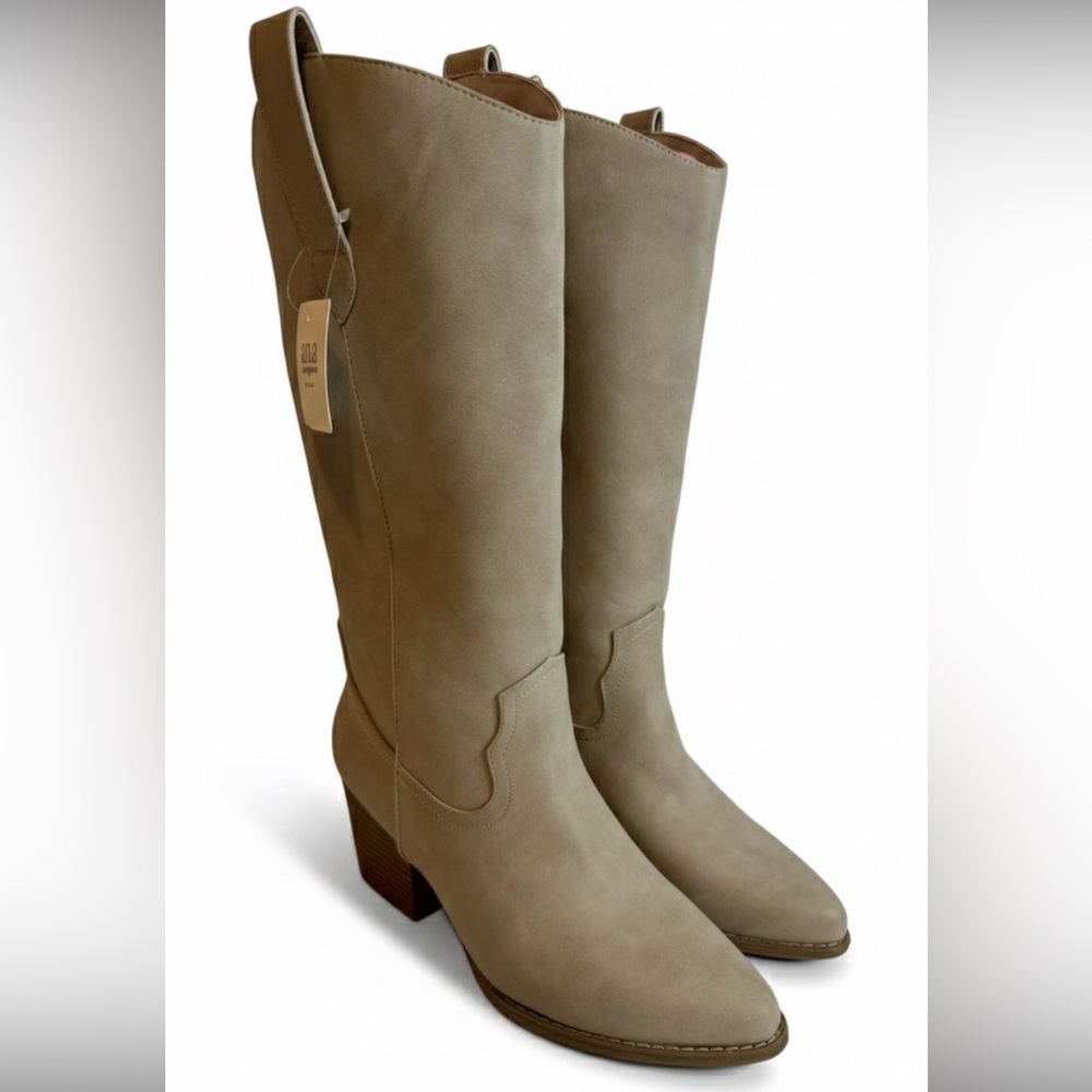 A.N.A "Dyer" Knee-High Cowgirl Boots Sand Beige Size 9 NWT